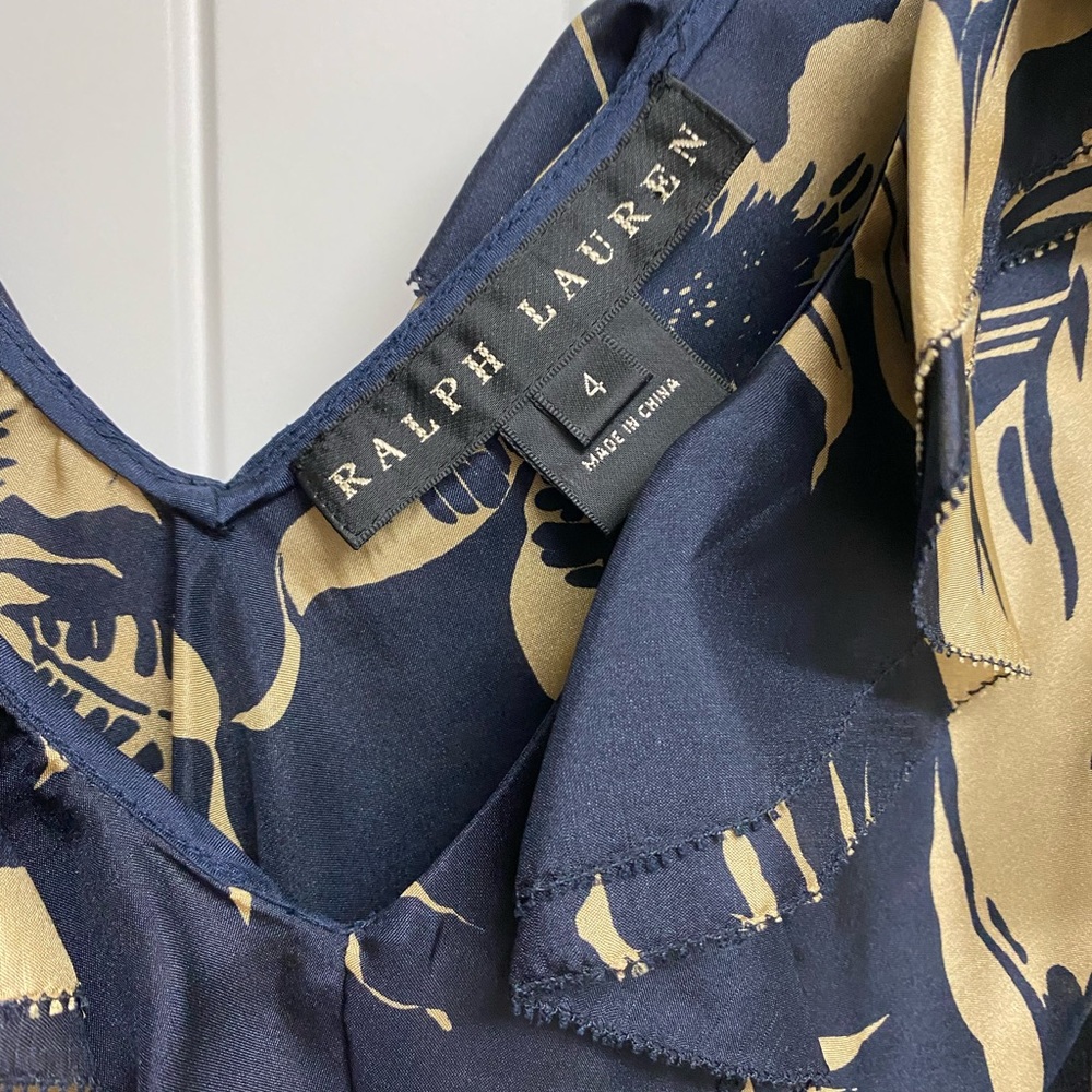 Ralph Lauren Black Label Silk Ruffle Top Size 4 - Picture 2 of 10